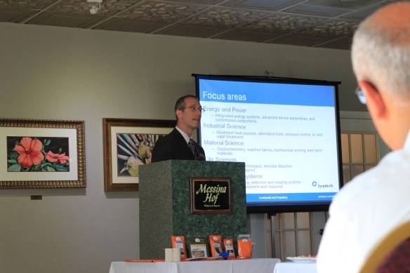 During the lunch break prior to Ragucci's presentation, RBC Technologies' Adam Laubach clearly had been busy, as evidenced by the products assembled in front of the speaker's podium.